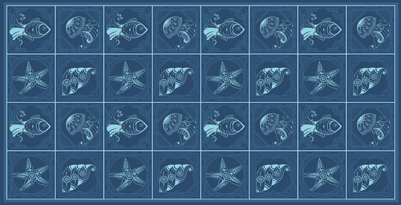 Marine life design bathroom vinyl rug - TenStickers