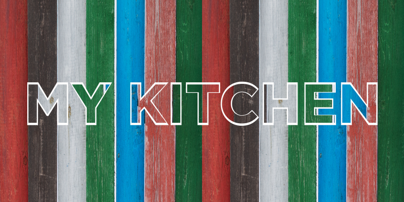 Striped colorful kitchen vinyl rug - TenStickers