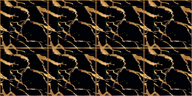 Golden flecks effect marble vinyl rug - TenStickers
