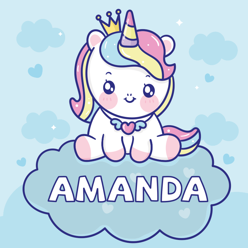 Vinyl rug custom baby unicorn design - TenStickers