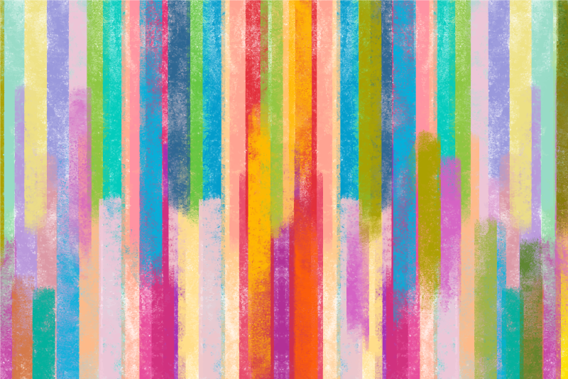 Vibrant Striped Motifs wood vinyl rug - TenStickers