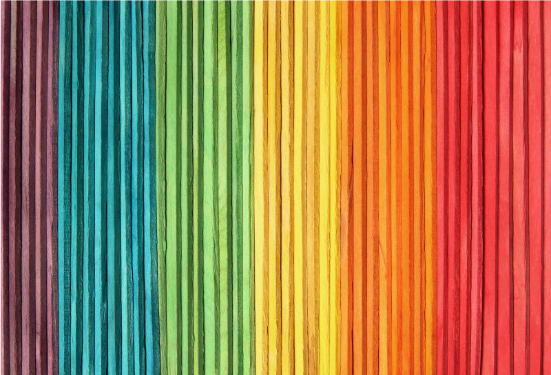 Rainbow striped layers wood vinyl rug - TenStickers