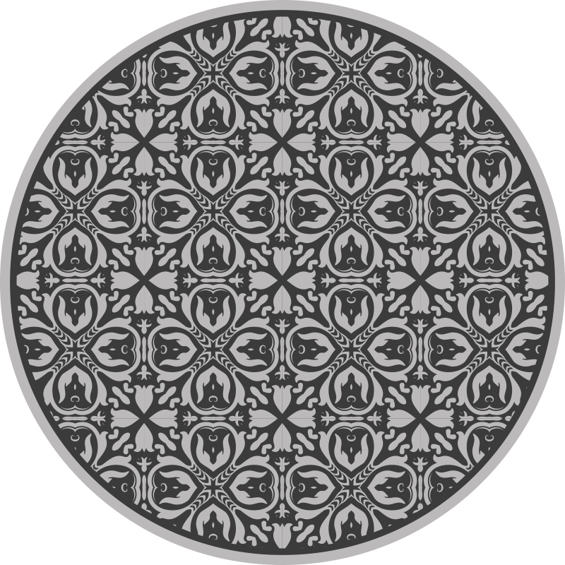 Geometric Floral Motifs textured vinyl rug - TenStickers