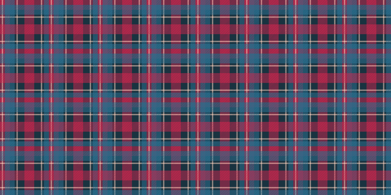 Blue and red tartan vintage rug - TenStickers