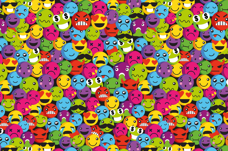 Colorful emoji expressions teenager vinyl rug - TenStickers