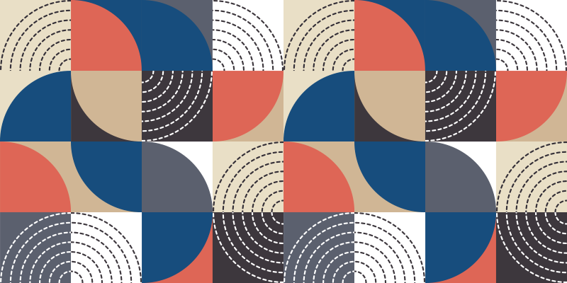 Nordic semicercles geometric rugs - TenStickers
