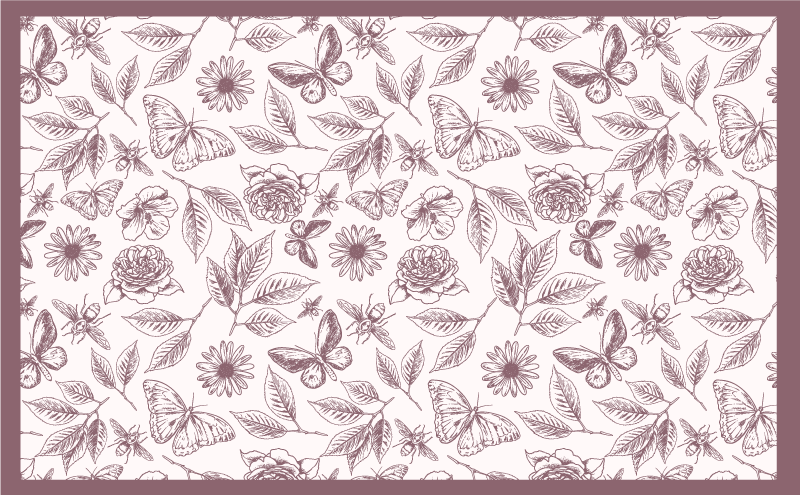 Subtle blossom arrangement flower vinyl rug - TenStickers