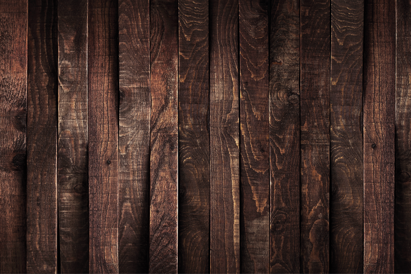 Dark Wood Planks living room vinyl rug - TenStickers