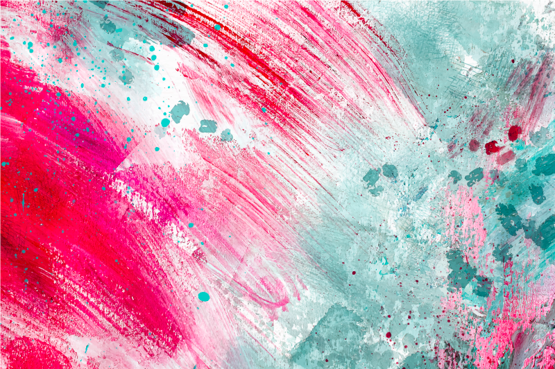 Abstract pink splash vinyl rug - TenStickers