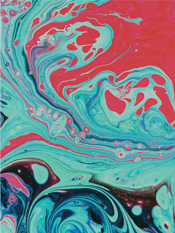 Modern art colorful waves vinyl rug - TenStickers