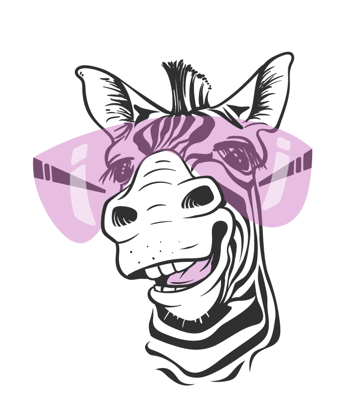 Smiling zebra face animal vinyl rug - TenStickers