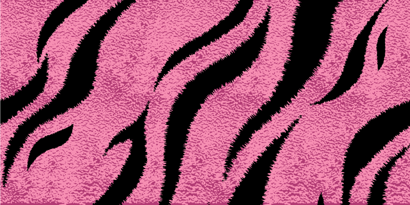 Pink Zebra Stripes animal print vinyl rug - TenStickers