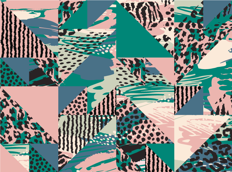 Geometric Layered Abstractions textured vinyl rug - TenStickers