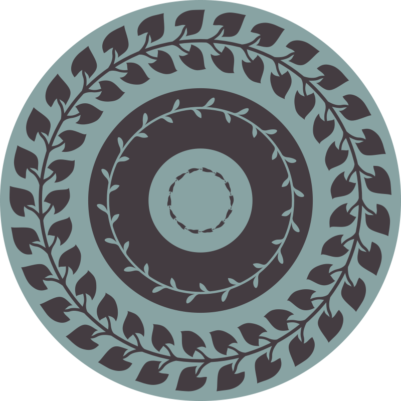 Leafy Circular Pattern nature vinyl rug - TenStickers