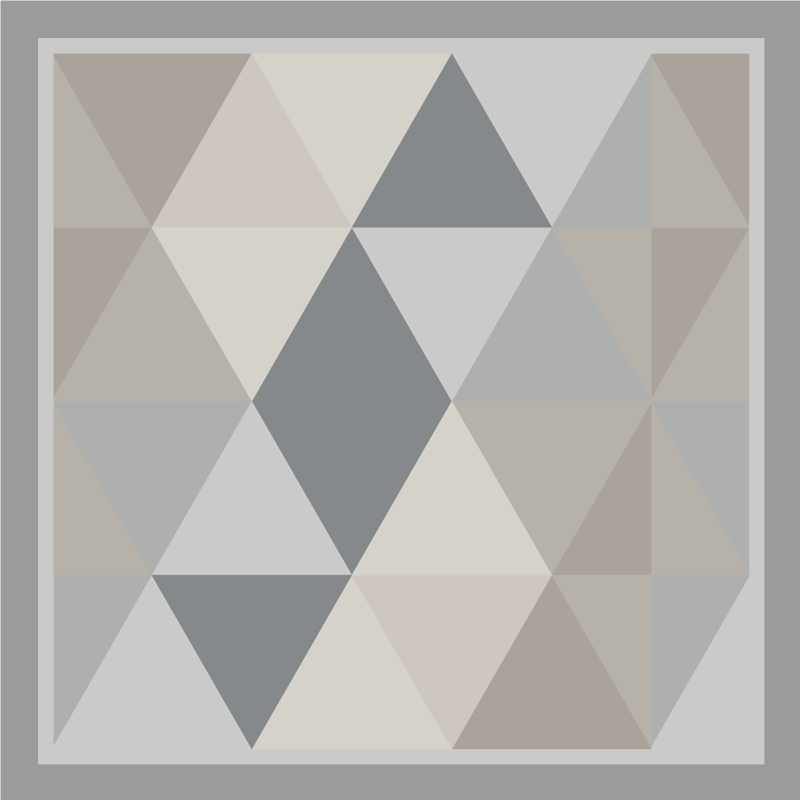 Triangular Grey Harmony geometric vinyl rug - TenStickers