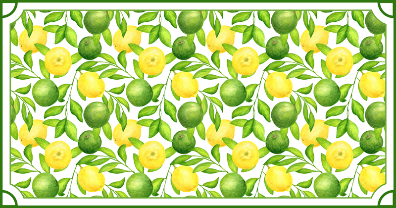 Citrus leaf pattern kitchen vinyl rug - TenStickers