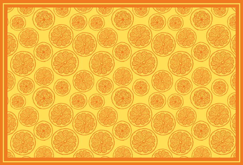 Flower vinyl rug citrus slice design - TenStickers