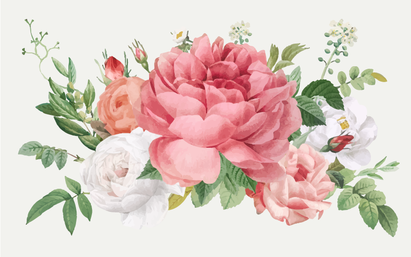 Vibrant Floral Arrangement flower vinyl rug - TenStickers