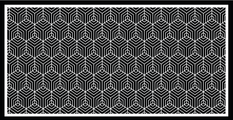 Hexagon Configuration geometric vinyl rug - TenStickers