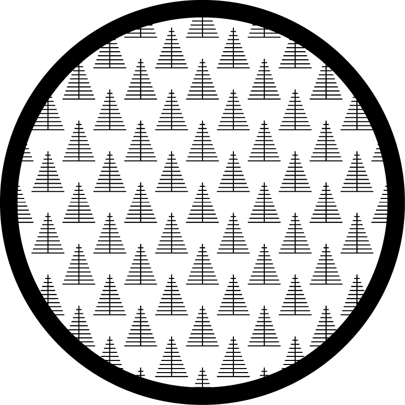 Nordic vinyl rug with geometric gray trees - TenStickers