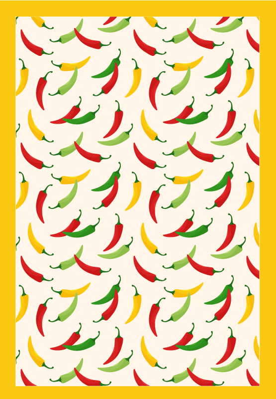 Hot chili Pepper's kitchen vinyl rug - TenStickers