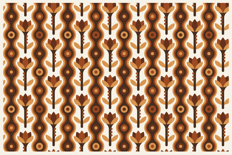 Groovy floral waves flower vinyl rug - TenStickers