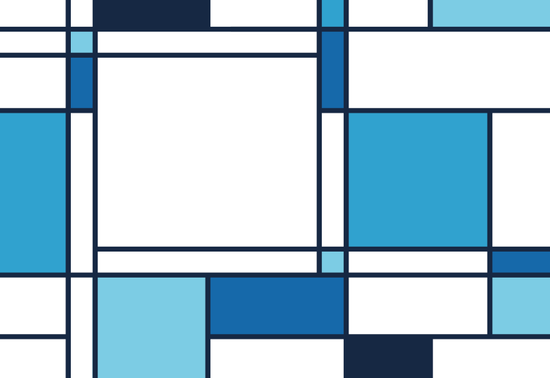 Blue geometric motif modern vinyl rug - TenStickers