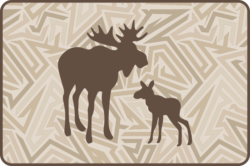 Moose family animal vinyl rug - TenStickers
