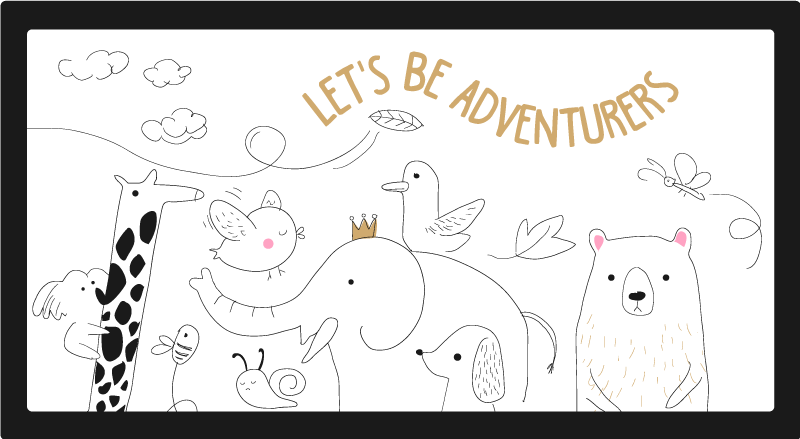 Kids let's be adventurers kids vinyl rug - TenStickers