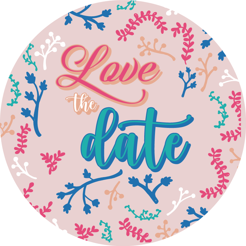 Love The Date custom vinyl rug - TenStickers