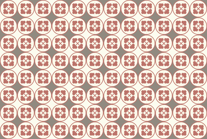 Circular Pattern Tiles marble vinyl rug - TenStickers