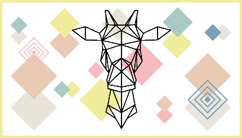 Abstract origami giraffe teenager vinyl rug - TenStickers