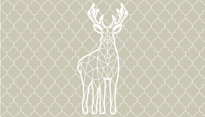 Geometric Stag Silhouette living room vinyl rug - TenStickers