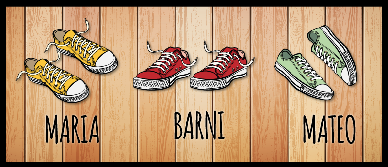 Custom shoes display entrance hall vinyl rug - TenStickers