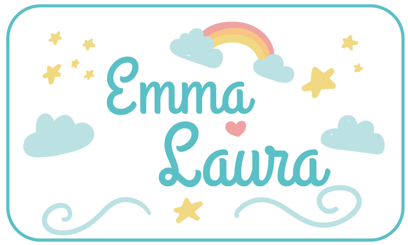 Double name with rainbow vinyl rug - TenStickers