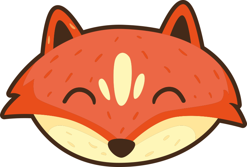 Happy fox face kids vinyl rug - TenStickers