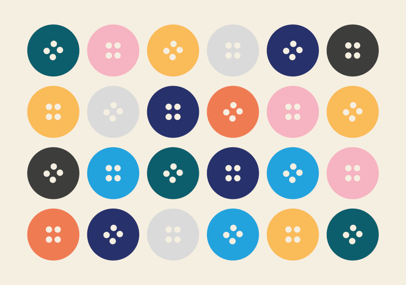 Colorful Button Pattern vinyl rug - TenStickers