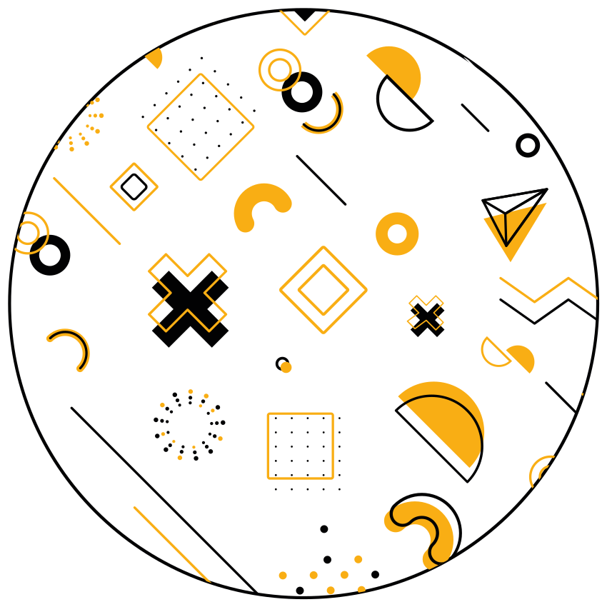 Geometric vinyl rug with contemporary math shapes - TenStickers