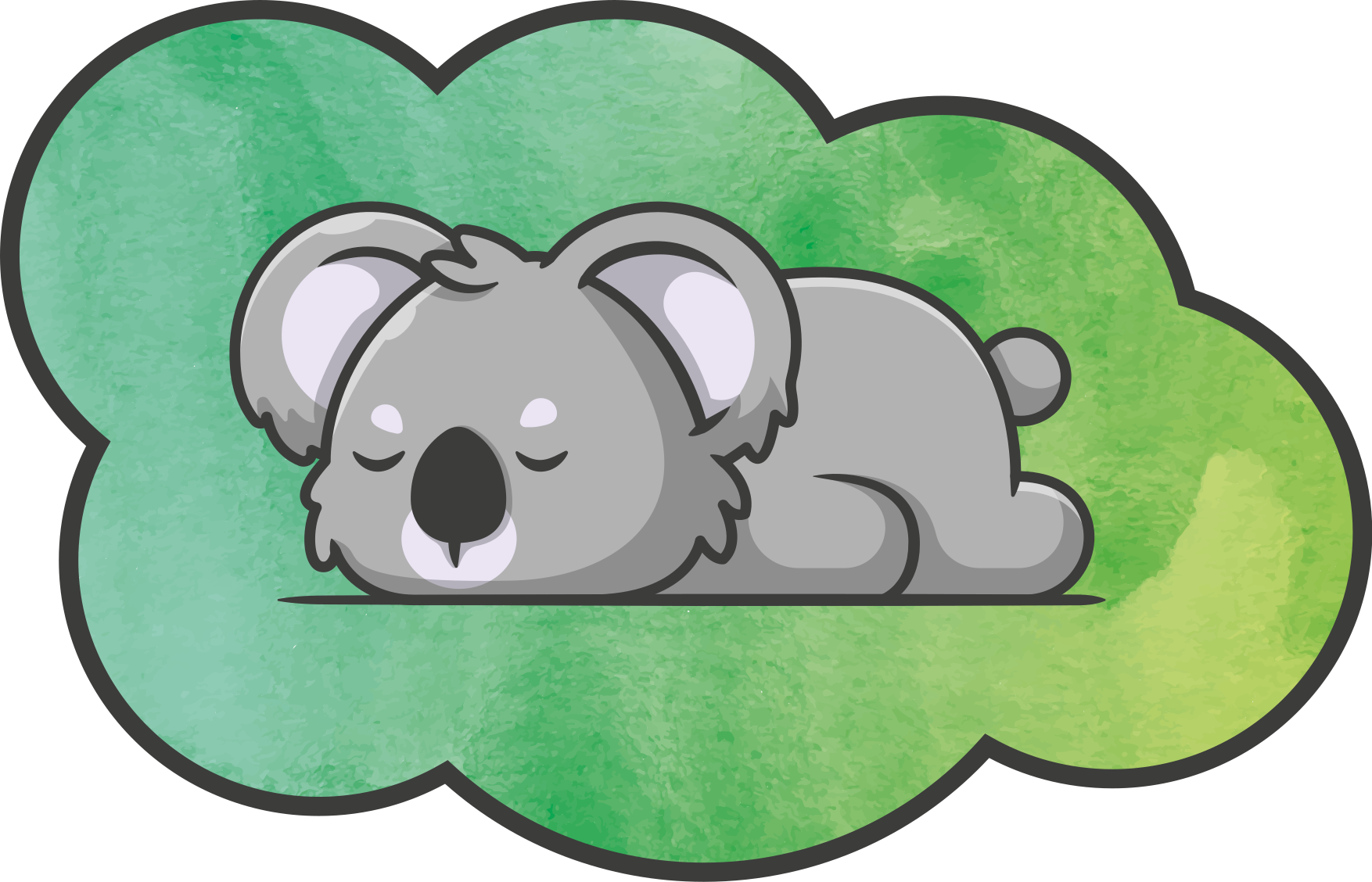 Sleeping koala on ground animal rug - TenStickers