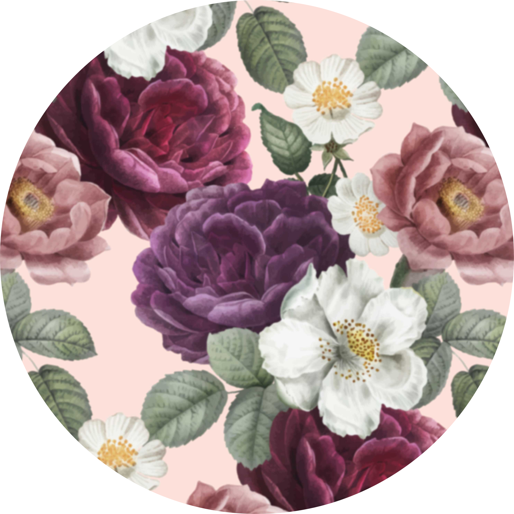 Flower vinyl rug elegant blossom design - TenStickers
