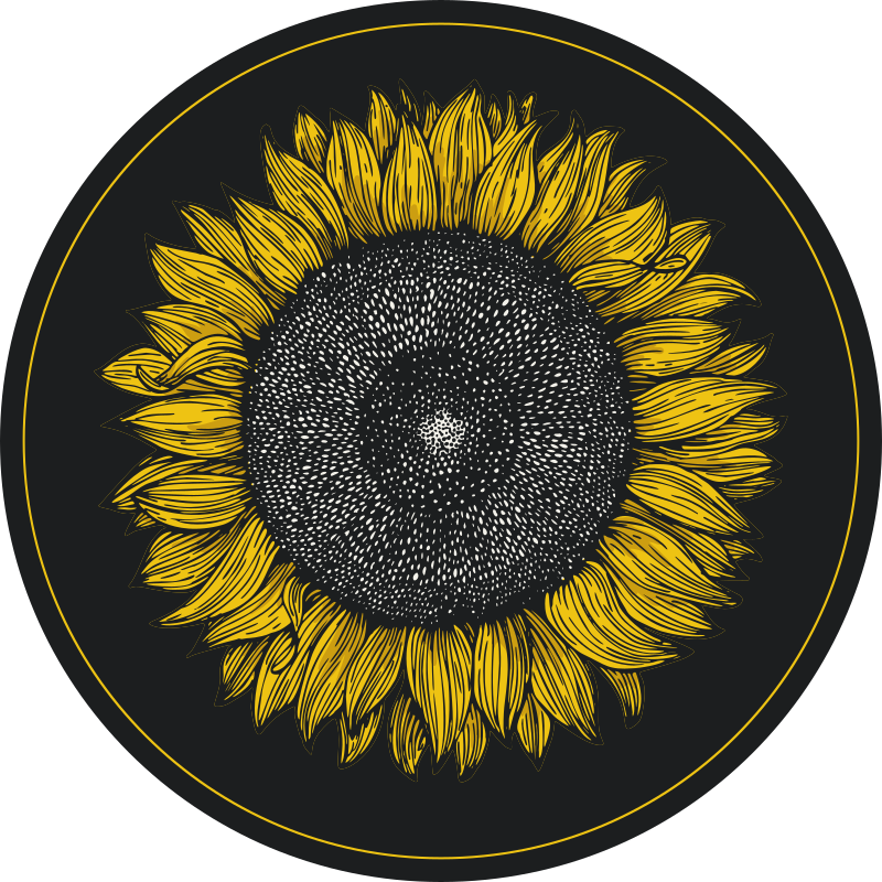 Big sunflower design flower vinyl rug - TenStickers