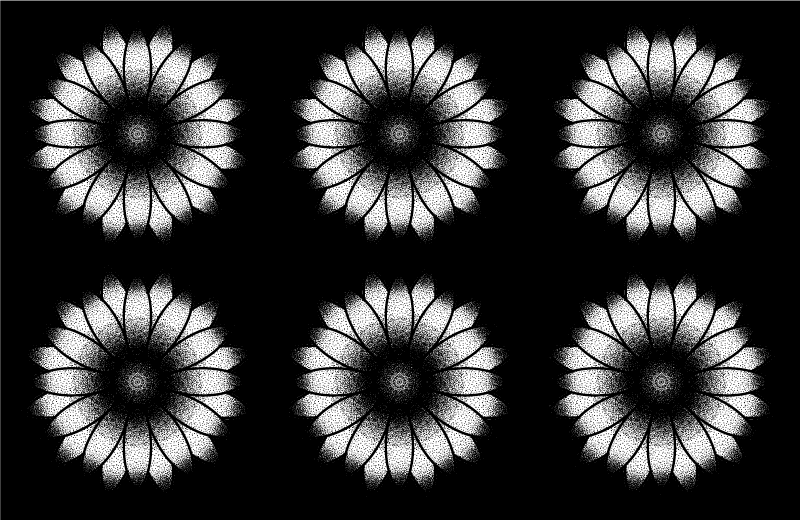 Black and white inspiration flower vinyl rug - TenStickers