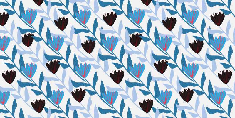 Botanical Leaf Arrangement flower vinyl rug - TenStickers