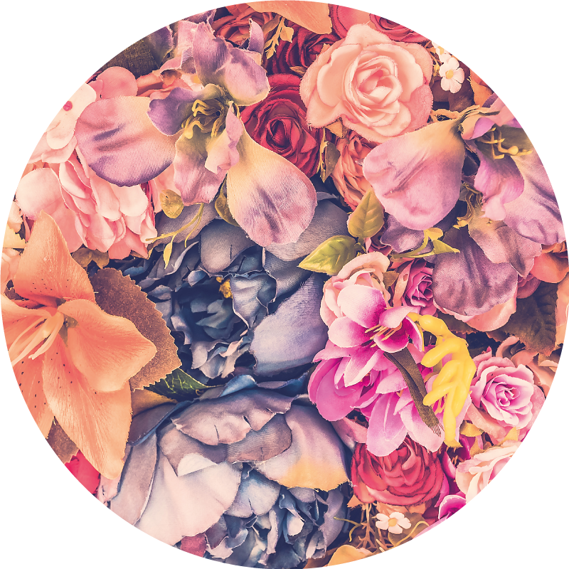 Floral Round Arrangement flower vinyl rug - TenStickers