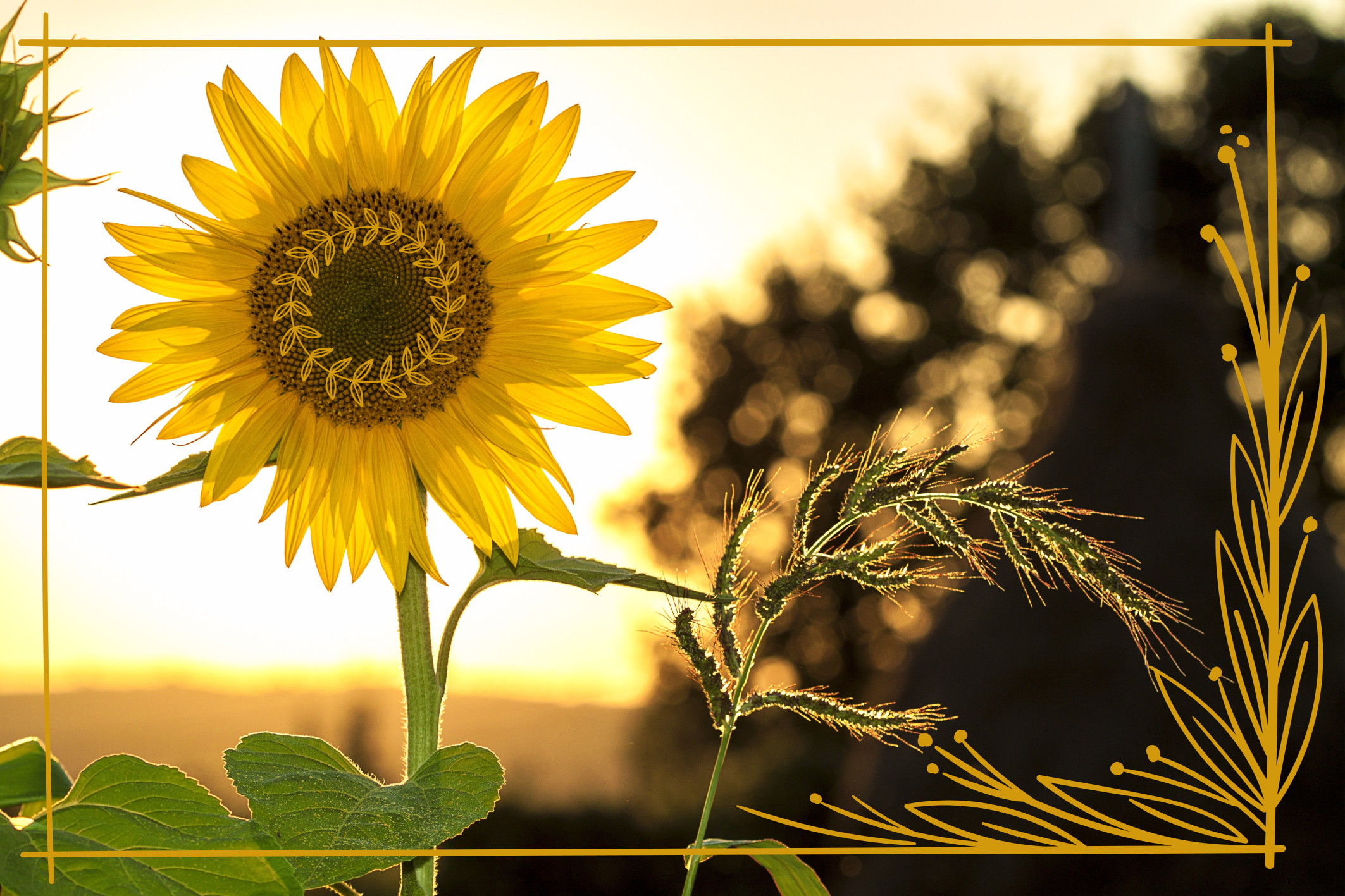 Sunflower Blossom flower vinyl rug - TenStickers