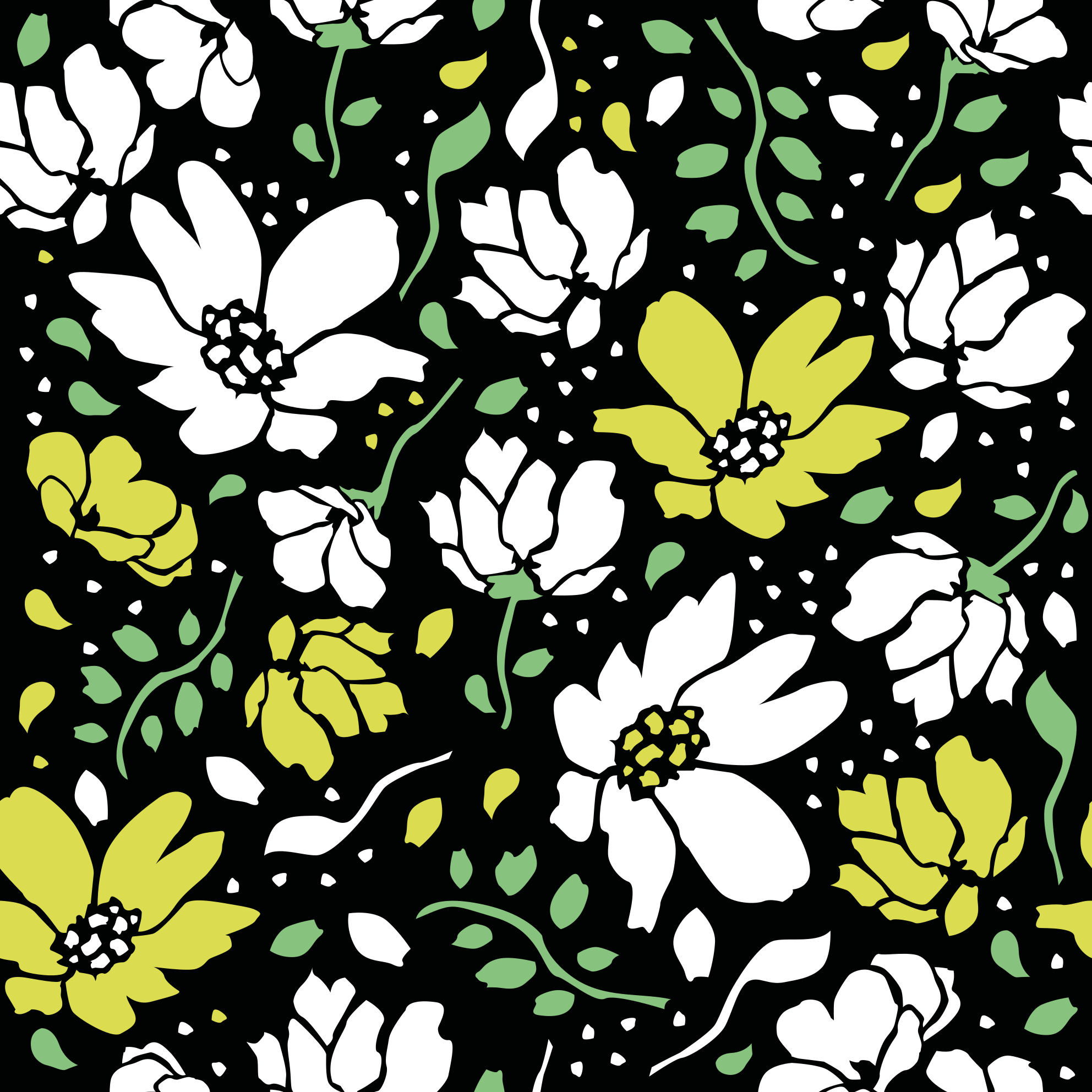 Bold Floral Pattern flower vinyl rug - TenStickers