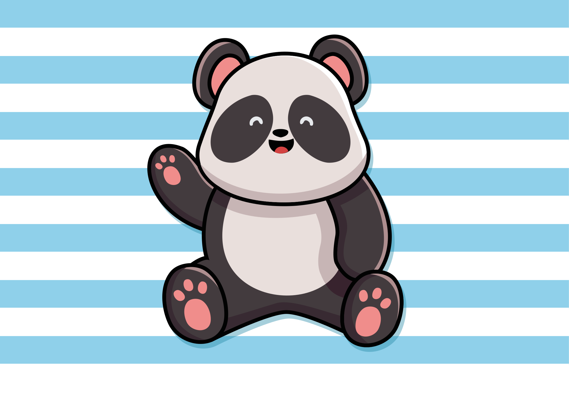 Playful Panda Design kids vinyl rug - TenStickers