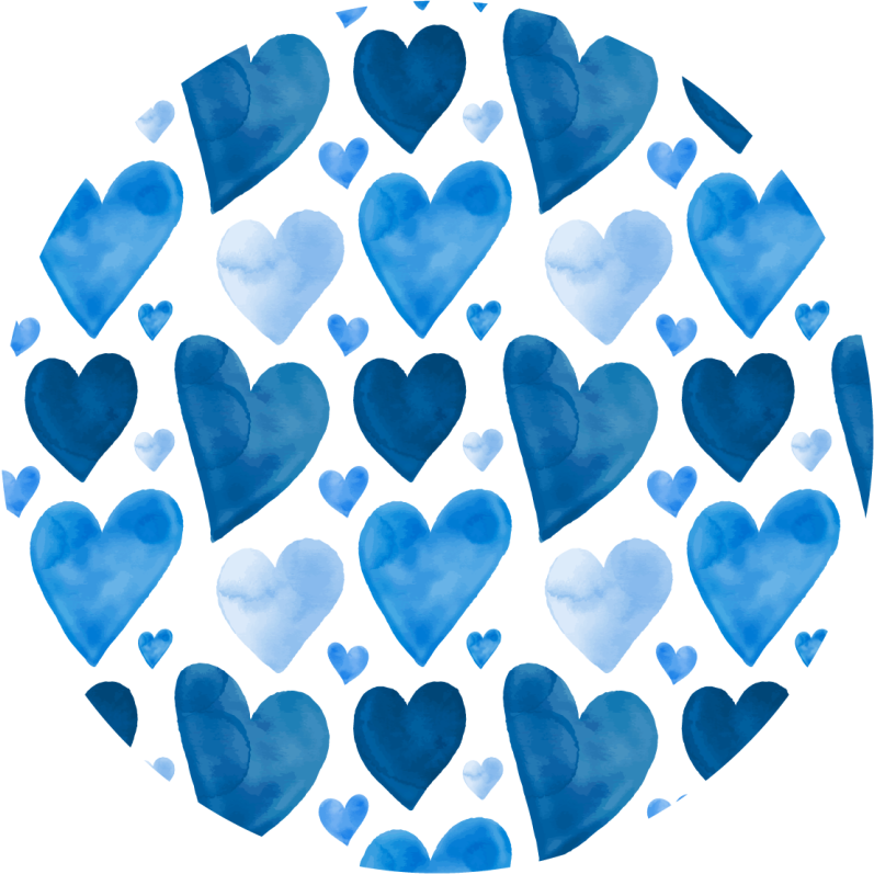 blue shades hearts bathroom flooring - TenStickers