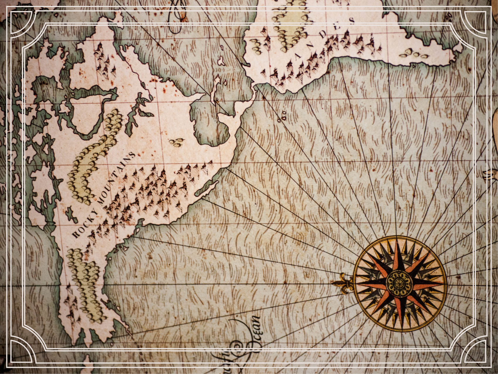 Antique nautical chart world map vinyl rug - TenStickers