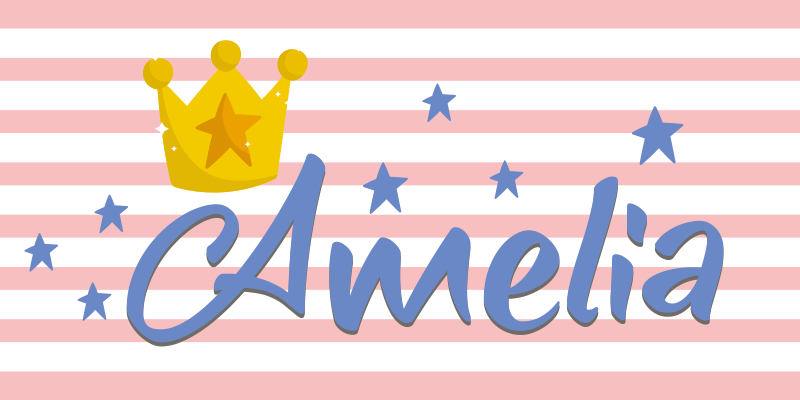 Custom crown and stars vinyl rug - TenStickers